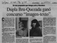 Dupla Bru-Quezada ganó concurso "imagen-texto"  [artículo].