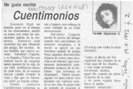 Cuentimonios  [artículo] Yanette Sepúlveda Q.