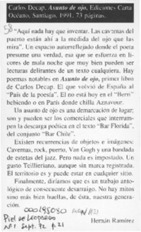 Asunto de ojo  [artículo] Hernán Ramírez.