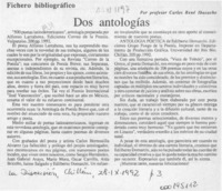 Dos antologías  [artículo] Carlos René Ibacache.