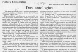 Dos antologías  [artículo] Carlos René Ibacache.