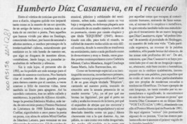 Humberto Díaz Casanueva, en el recuerdo  [artículo] Miguel Angel Díaz.