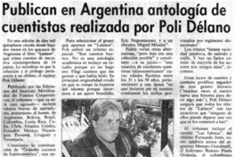 Publican en Argentina antología de cuentistas realizada por Poli Délano