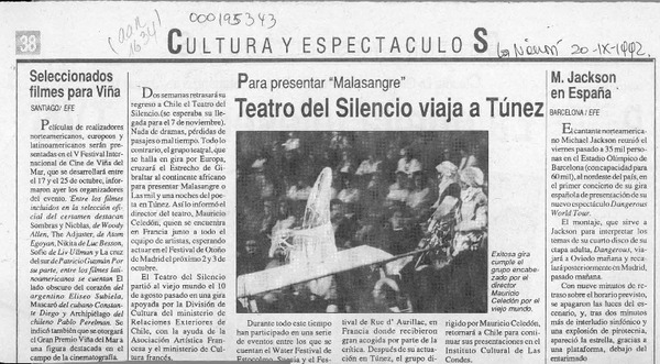 Teatro del Silencio viaja a Túnez  [artículo].
