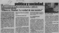 "Piñera vs. Matthei, la verdad de una mentira"  [artículo].
