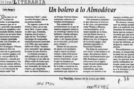 Un bolero a lo Almodóvar [artículo] Carlos Monge A.