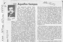 Aquellos tiempos  [artículo] Luis Sánchez Latorre.