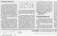 Funeral de Neruda (1)  [artículo] Eugenio Ahumada.