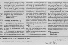 Funeral de Neruda (2)  [artículo] Marta Herrera.