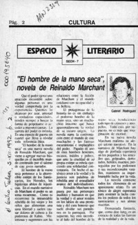 "El hombre de la mano seca", novela de Reinaldo Marchant  [artículo] Gabriel Rodríguez.