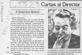 A Gabriela Mistral  [artículo] Orlando Medina.