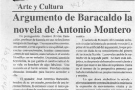 Argumento de Baracaldo la novela de Antonio Montero  [artículo].
