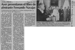 Ayer presentaron el libro de almirante Fernando Navajas  [artículo].