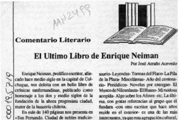 El último libro de Enrique Neiman  [artículo] José Arraño Acevedo.