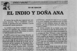 El indio y doña Ana  [artículo] Gonzalo Tapia Díaz.