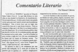 Luz de la sombra  [artículo] Manuel Cabrera.