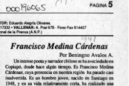 Francisco Medina Cárdenas  [artículo] Benigno Avalos Ansieta.