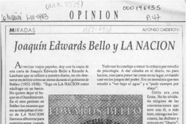 Joaquín Edwards Bello y La Nación  [artículo] Alfonso Calderón.