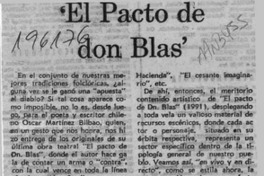 "El pacto de don Blas"  [artículo] Miguel Angel Díaz.