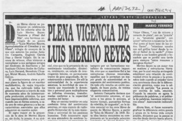 Plena vigencia de Luis Merino Reyes  [artículo] Mario Ferrero.