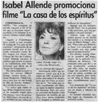 Isabel Allende promociona filme "La casa de los espíritus"