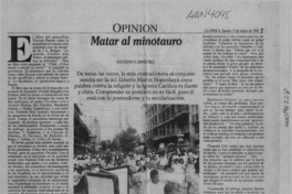 Matar al Minotauro  [artículo] Gustavo Jiménez.