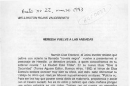Heredia vuelve a las andadas  [artículo] Wellington Rojas Valdebenito.