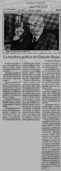 La escritura poética de Gonzalo Rojas  [artículo] Ramón Riquelme.