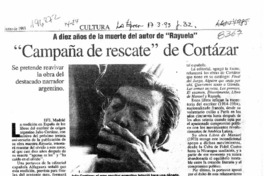 "Campaña de rescate" de Cortázar  [artículo].