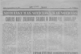 Carlos Ruiz Zaldívar saluda a diario "El Trabajo"  [artículo].