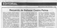 Recuerdo de Baltazar Castro Palma  [artículo] Héctor González V.