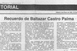 Recuerdo de Baltazar Castro Palma  [artículo] Héctor González V.