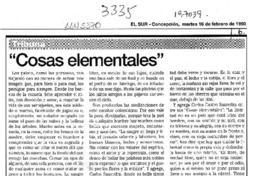 "Cosas elementales"  [artículo] Hernán Muñoz Villegas.