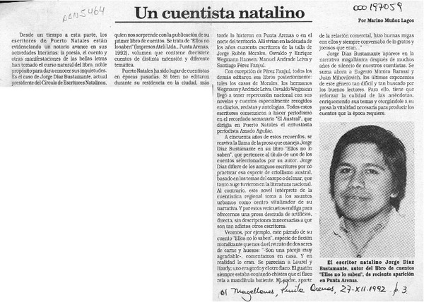 Un cuentista natalino  [artículo] Marino Muñoz Lagos.
