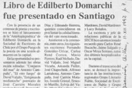 Libro de Edilberto Domarchi fue presentado en Santiago  [artículo].