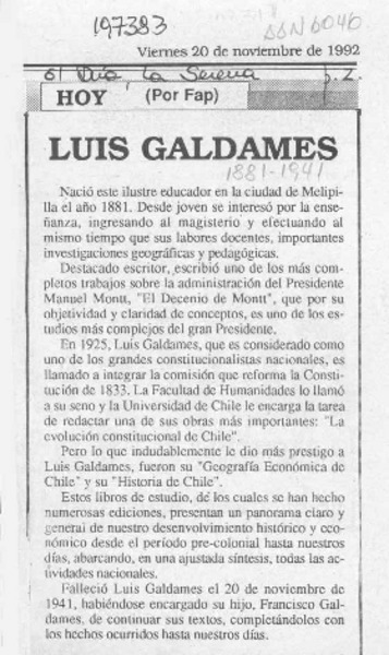 Luis Galdames  [artículo] Fap.