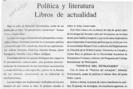 Política y literatura libros de actualidad  [artículo].