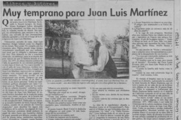 Muy temprano para Juan Luis Martínez  [artículo] Filebo.