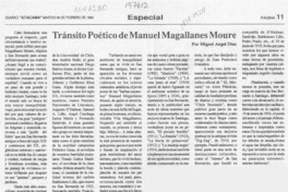 Tránsito poético de Manuel Magallanes Moure  [artículo] Miguel Angel Díaz.