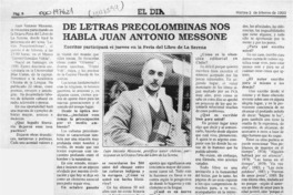 De letras precolombinas nos habla Juan Antonio Massone  [artículo].