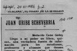 Juan Uribe Echevarría  [artículo] Medardo Cano Godoy.