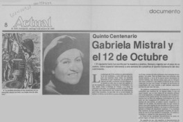Gabriela Mistral y el 12 de octubre