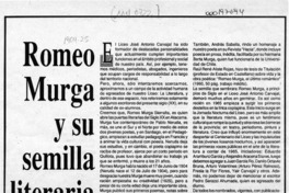 Romeo Murga y su semilla literaria  [artículo] Eduardo Aramburú García.