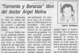 "Tormenta y bonanza", libro del doctor Angel Molina  [artículo] Gabriel Rodríguez.