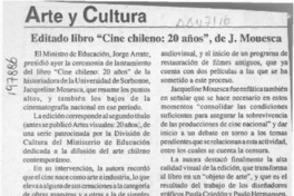 Editado libro "Cine chileno, 20 años", de J. Mouesca  [artículo].