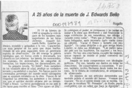 A 25 años de la muerte de J. Edwards Bello  [artículo] Rogaflo.