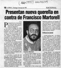 Presentan nueva querella en contra de Francisco Martorell  [artículo] C. A.