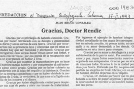 Gracias, doctor Rendic  [artículo] Juan Bruce González.