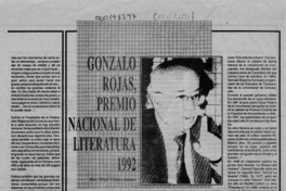 Gonzalo Rojas, Premio Nacional de Literatura 1992  [artículo] Oriel Alvarez Gómez.