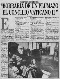 "Borraría de un plumazo el Concilio Vaticano II"